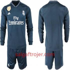 Real Madrid Fodboldtrøjer Børn Udebanesæt 2018/19 Langærmet